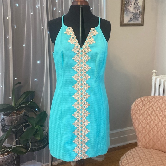 NWT Lilly Pulitzer Seaside Aqua Shift - Picture 1 of 7